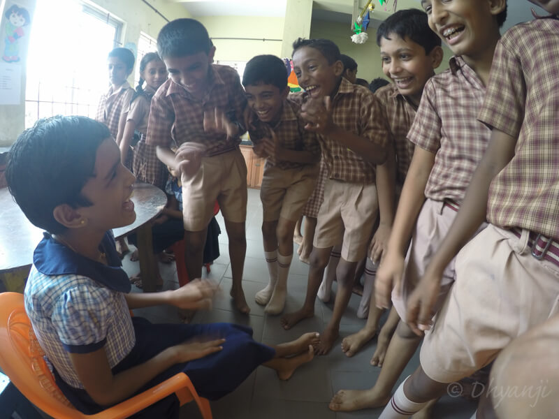 students interacting with 